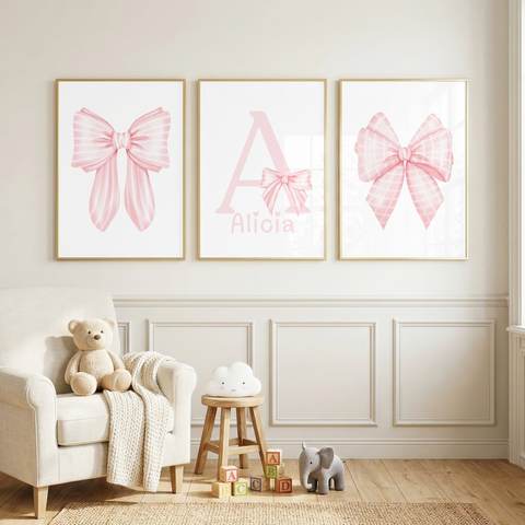 Candy Stripe Bow Name Set