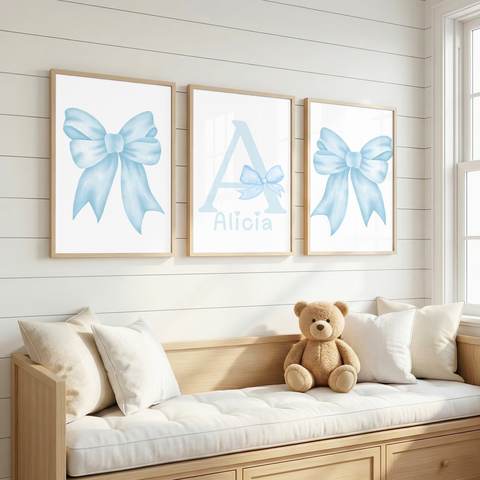 Baby Blue Bow Name Set