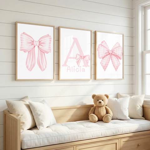 Candy Stripe Bow Name Set