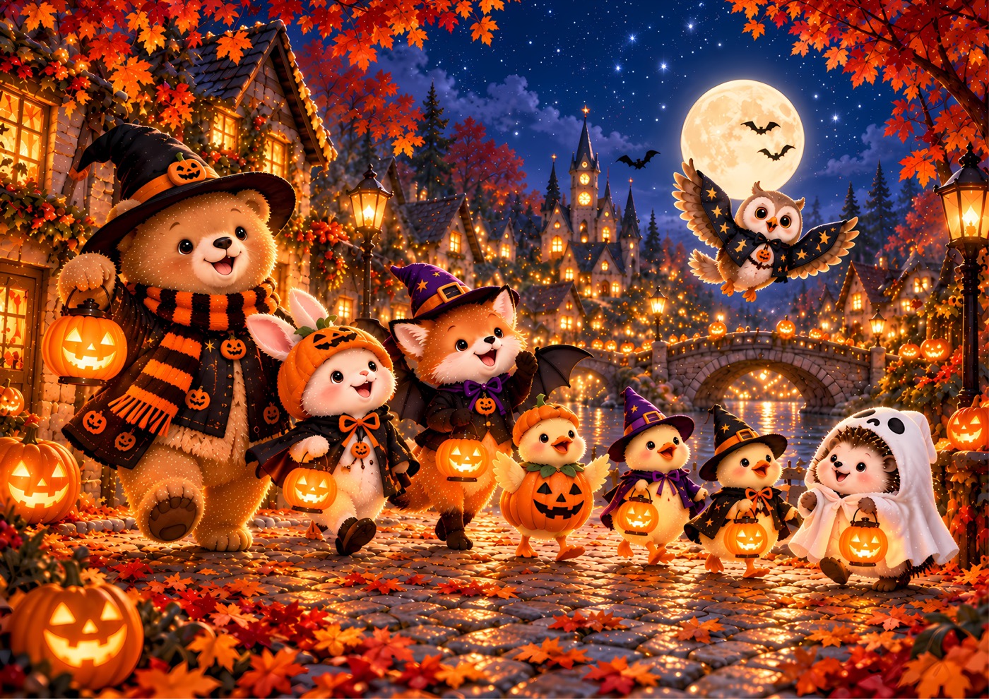 The MyLittleLore woodland friends dressed for Halloween
