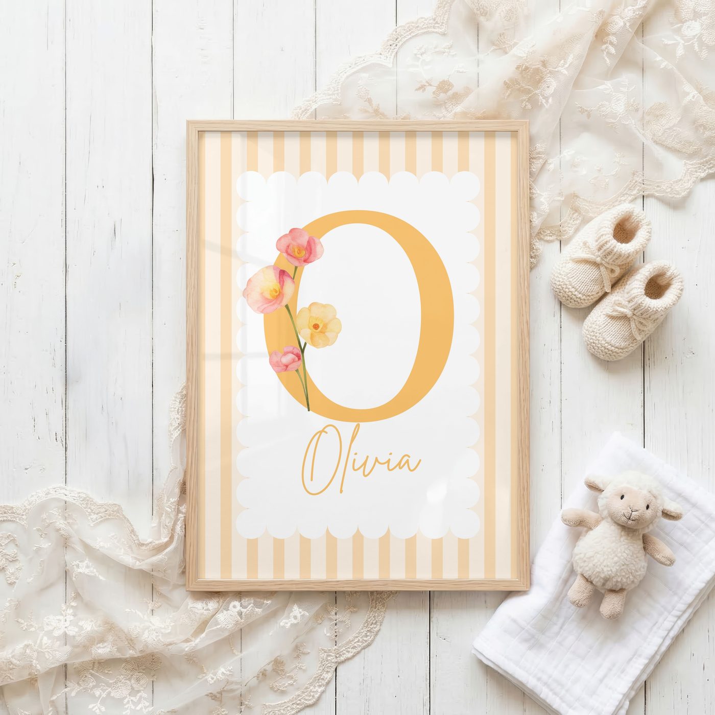 Apricot Stripe Name Print bundle